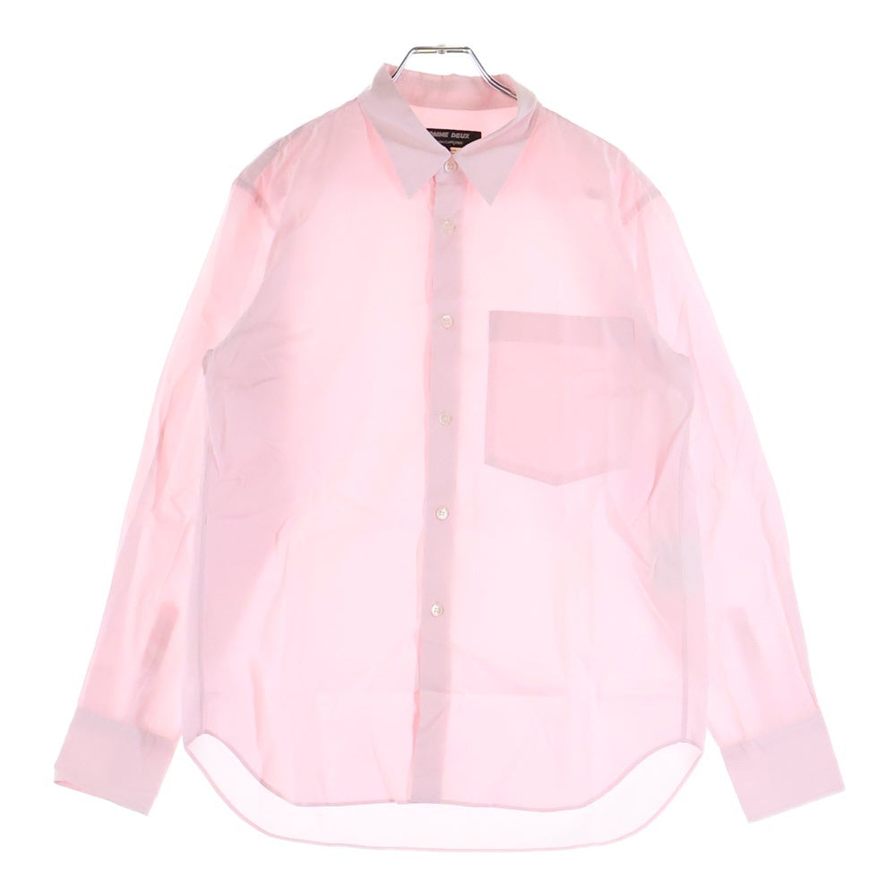 COMME des GARCONS HOMME DEUX(コムデギャルソン オムドゥ) 19SS AD2018 スタンダードカラー 長袖シャツ ピンク DC‐B042