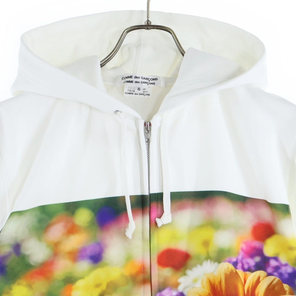 COMME des GARCONS COMME des GARCONS(コムデギャルソンコムデギャルソン) 25AW フォトプリント ジップアップスウェットパーカー フーディー ホワイト RP-T018