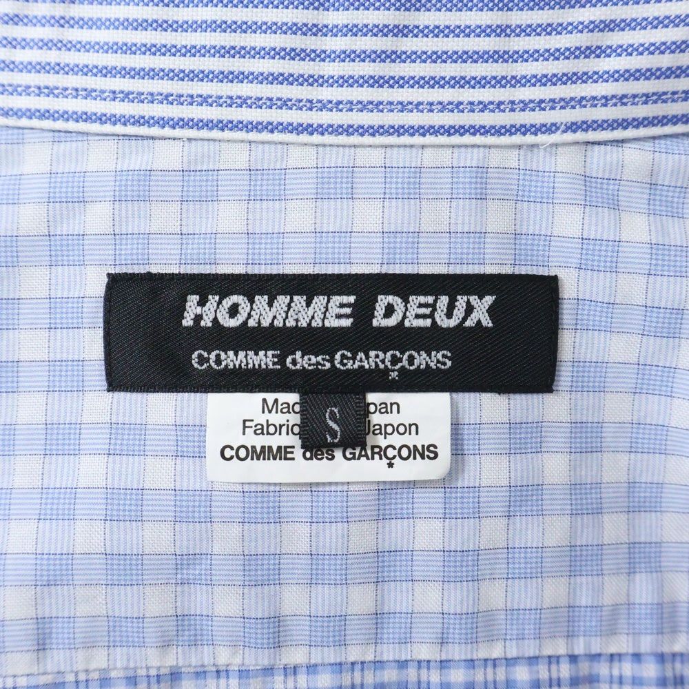 COMME des GARCONS HOMME DEUX(コムデギャルソン オムドゥ) 19AW AD2019 ストライプ ロングスリーブ コットンシャツ ブルー/ホワイト DD-B035