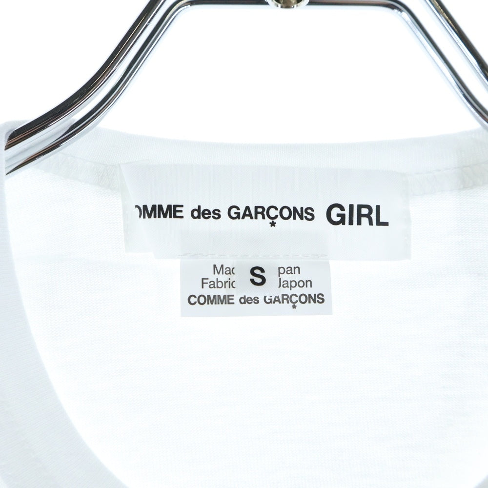 COMME DES GARCONS GIRL(コムデギャルソンガール) 25AW AD2025 吉野マオ 限定 花束 クルーネック半袖Tシャツ カットソー レッド ホワイト/レッド NP-T013 レディース