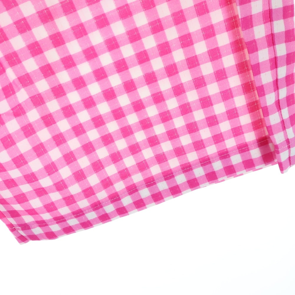 TAO COMME des GARCONS(タオコムデギャルソン) 25SS AD2024 ギンガムチェック イージーワイドパンツ レディース ピンク/ホワイト TO-P004