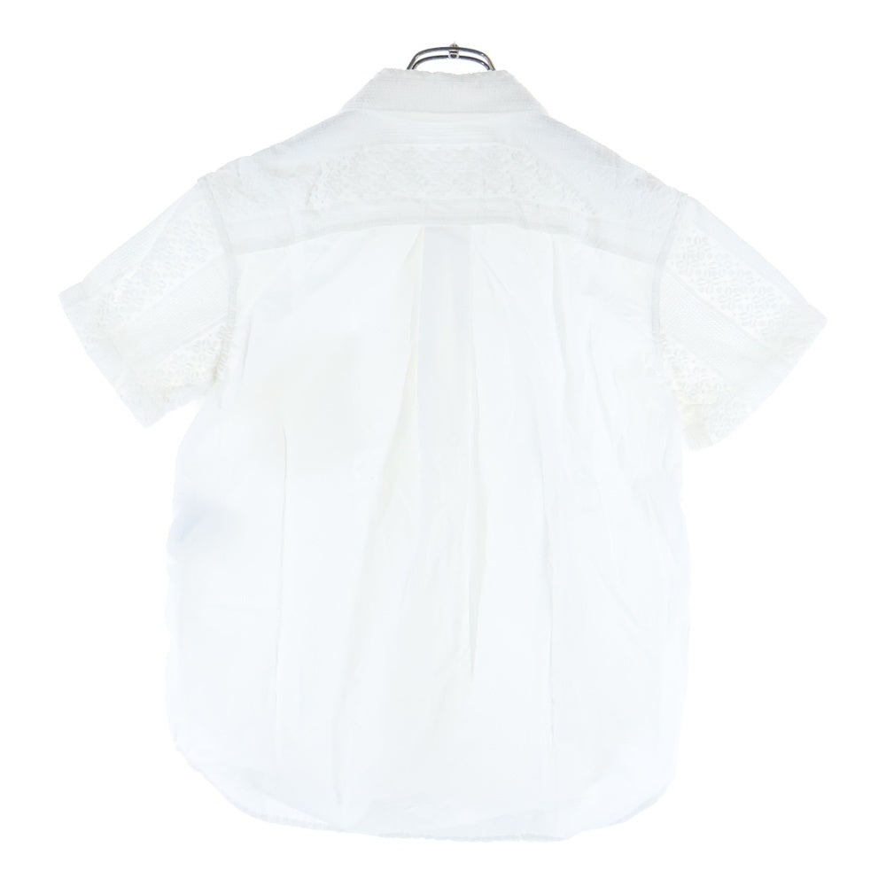 TAO COMME des GARCONS(タオコムデギャルソン) 25SS AD2024 エンブロイダリー ラウンドカラー 半袖シャツ レディース ホワイト TO-B014