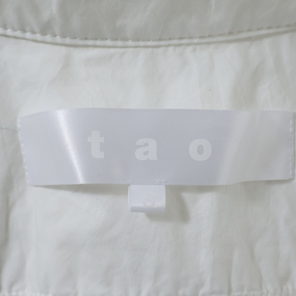 TAO COMME des GARCONS(タオコムデギャルソン) 25SS AD2024 エンブロイダリー ラウンドカラー 半袖シャツ レディース ホワイト TO-B014