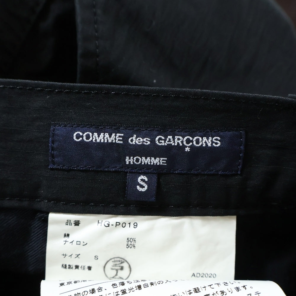COMME des GARCONS HOMME(コムデギャルソンオム) 21SS AD2020 コットンナイロン カーゴパンツ ブラック HG-P019