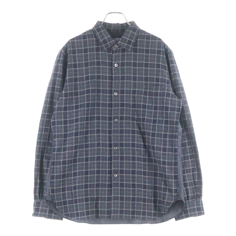 COMME des GARCONS JUNYA WATANABE MAN(コムデギャルソンジュンヤワタナベマン) 22AW AD2022 バック総柄 長袖チェックシャツ ブラック WJ-B024