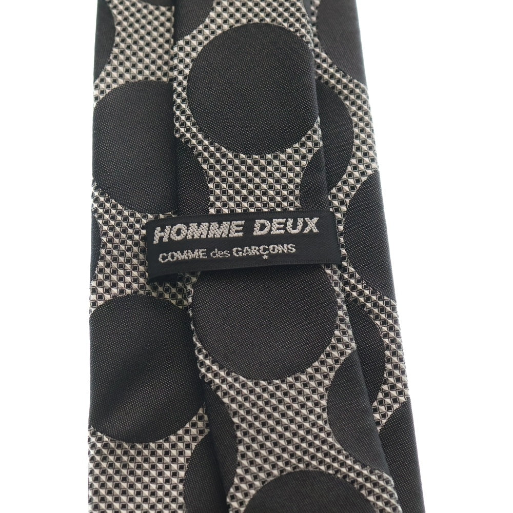 COMME des GARCONS HOMME DEUX(コムデギャルソン オムドゥ) 水玉 シルク ネクタイ ブラック/ホワイト