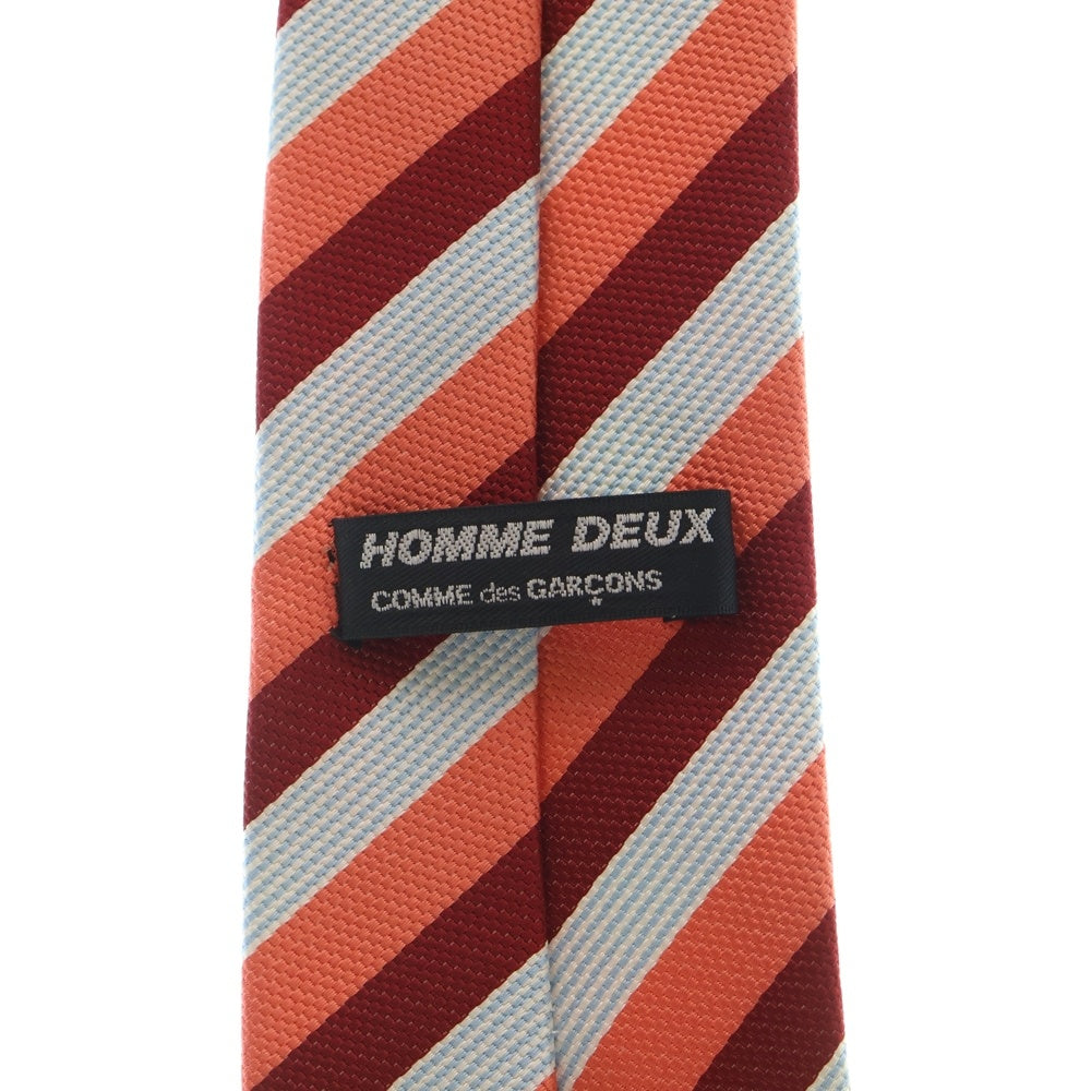 COMME des GARCONS HOMME DEUX(コムデギャルソン オムドゥ) ストライプ シルク ネクタイ ホワイト/オレンジ/レッド