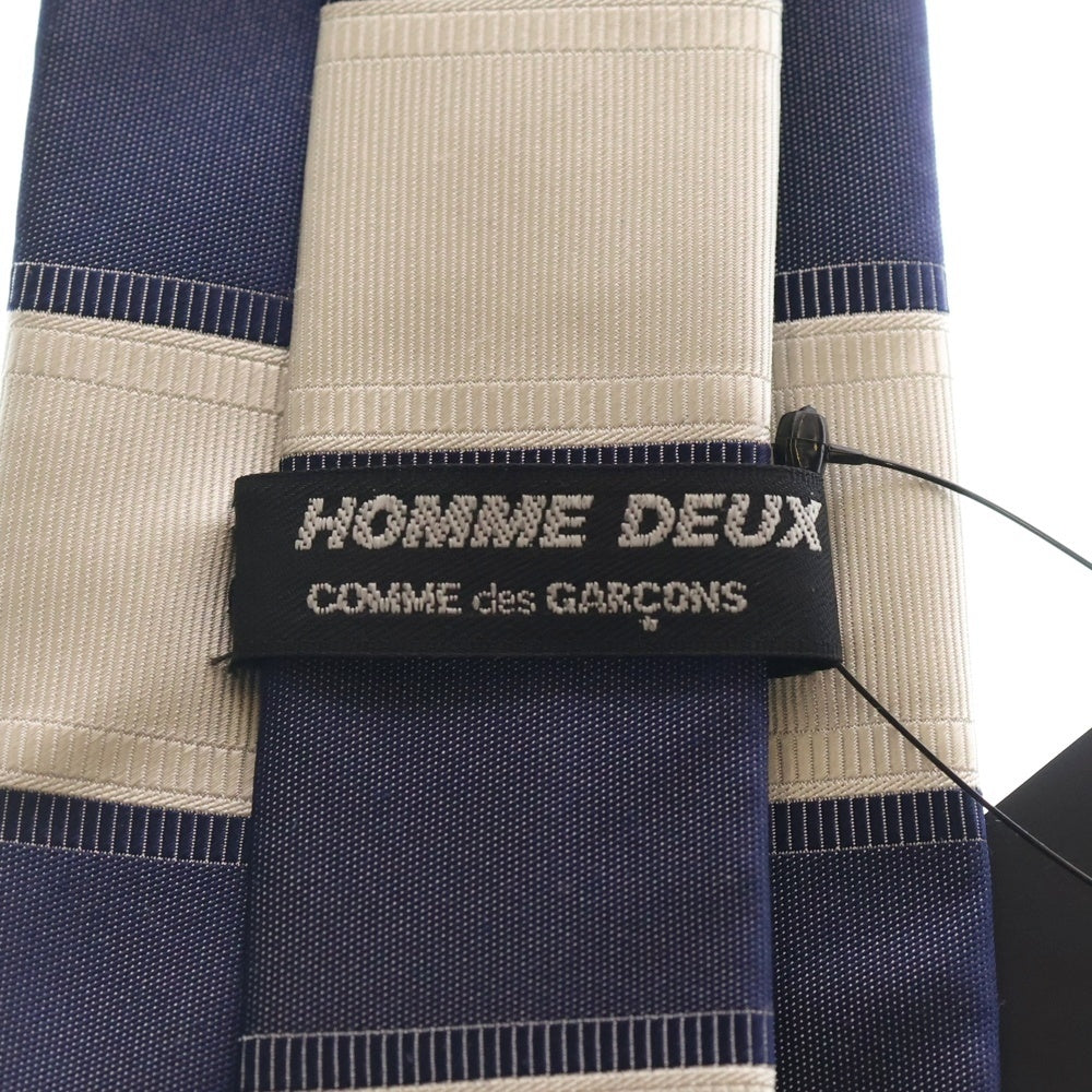COMME des GARCONS HOMME DEUX(コムデギャルソン オムドゥ) ボーダー シルク ネクタイ ネイビー/ホワイト