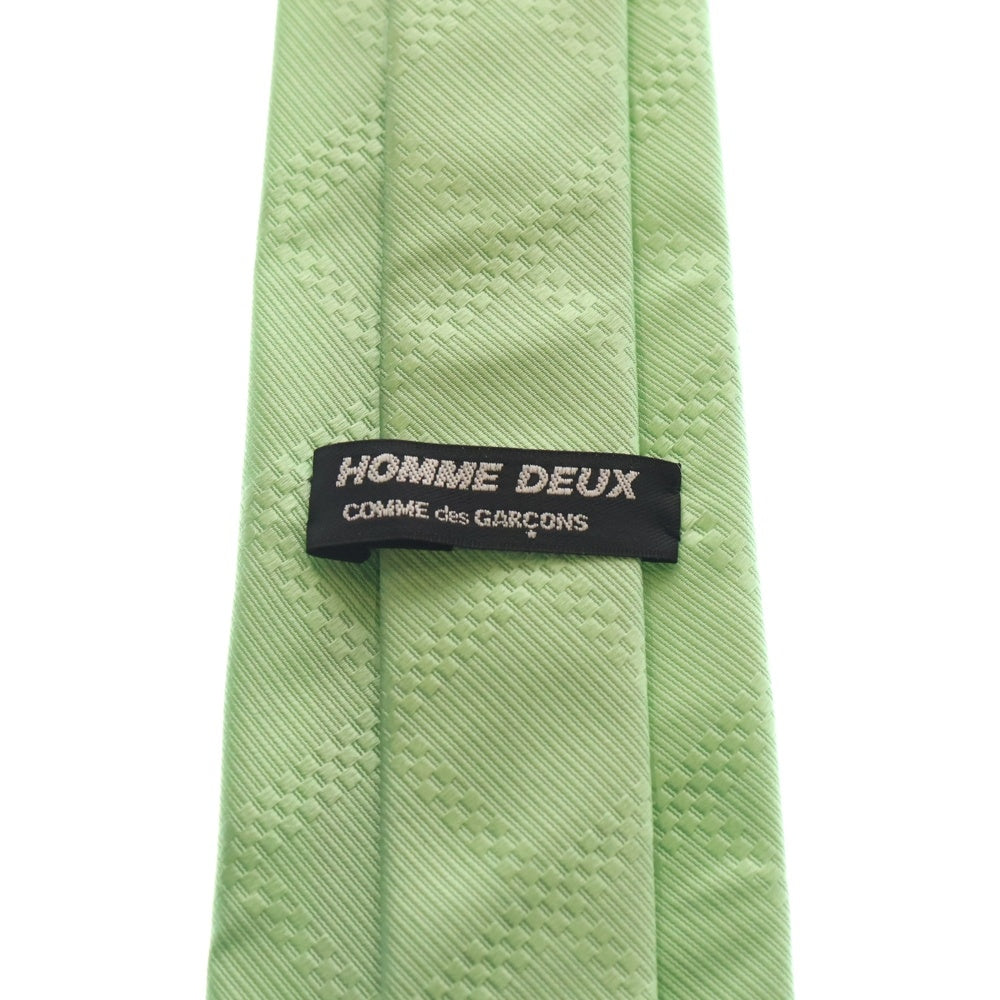 COMME des GARCONS HOMME DEUX(コムデギャルソン オムドゥ) チェック柄 シルク ネクタイ エメラルドグリーン
