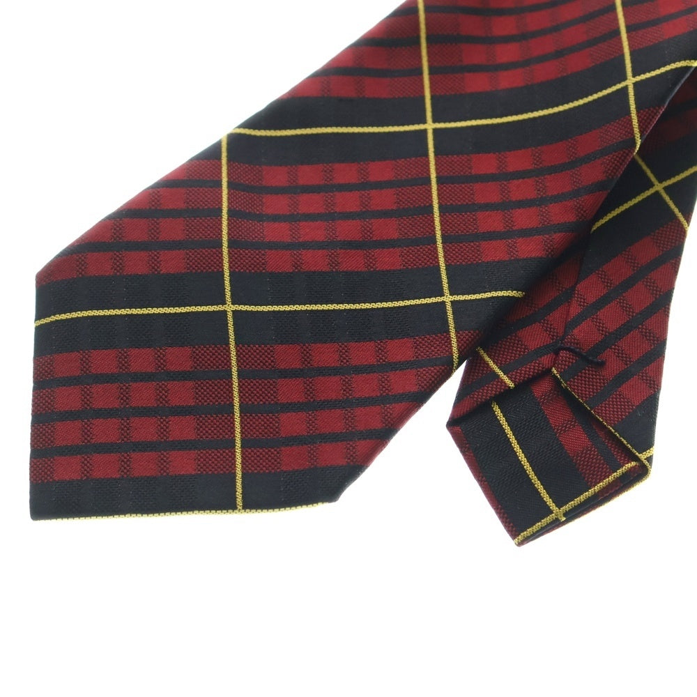 COMME des GARCONS HOMME DEUX(コムデギャルソン オムドゥ) チェック柄 シルク ネクタイ レッド