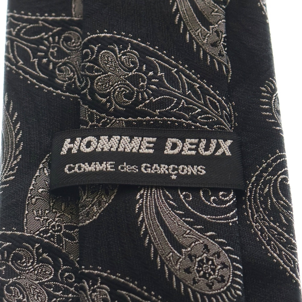 COMME des GARCONS HOMME DEUX(コムデギャルソン オムドゥ) 総柄 シルク ネクタイ ブラック/ホワイト