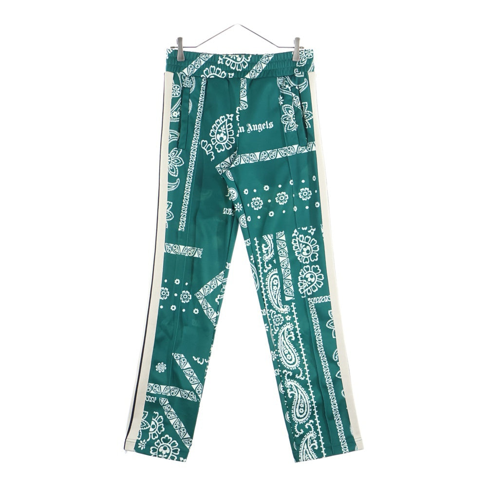 Palm Angels(パームエンジェルス) BANDANA TRACK PANTS ペイズリーパターン サイドライン バンダナ トラックパンツ グリーン PMCA007F21FAB005