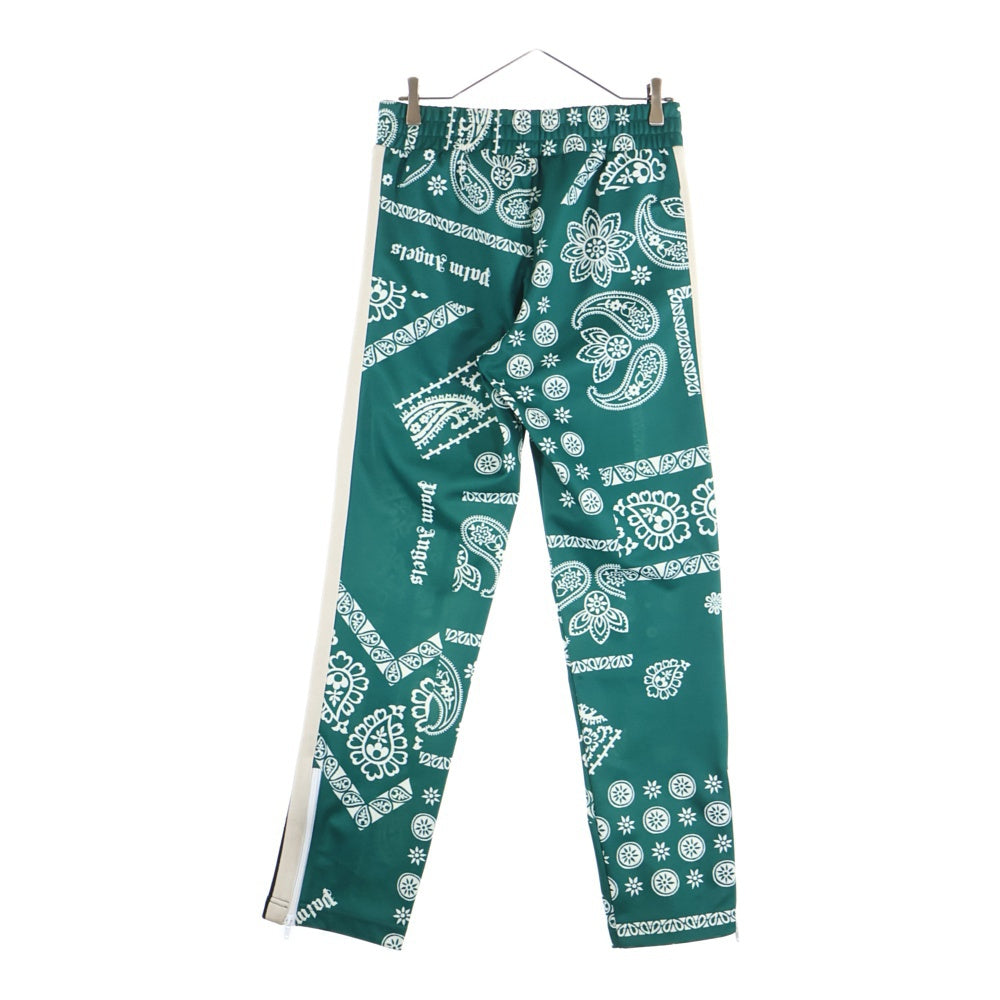 Palm Angels(パームエンジェルス) BANDANA TRACK PANTS ペイズリーパターン サイドライン バンダナ トラックパンツ グリーン PMCA007F21FAB005