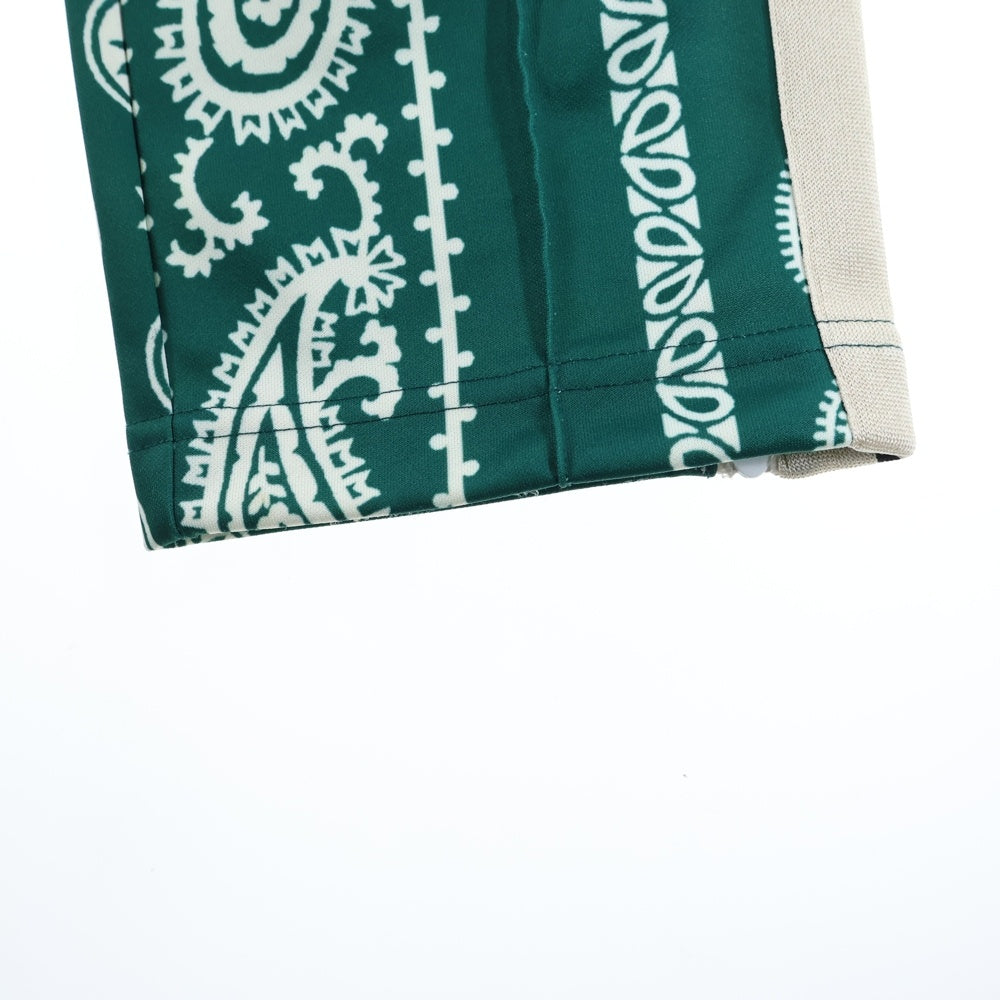 Palm Angels(パームエンジェルス) BANDANA TRACK PANTS ペイズリーパターン サイドライン バンダナ トラックパンツ グリーン PMCA007F21FAB005