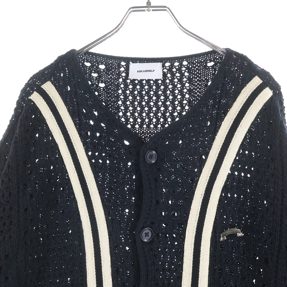 ASKYURSELF(アスクユアセルフ) フロントデザイン ショートスリーブ ベースボールシャツ ブラック