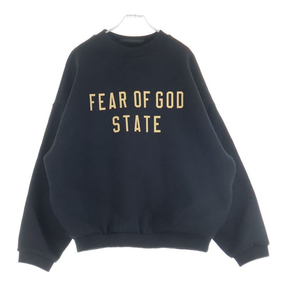 FEAR OF GOD ESSENTIALS(フィアオブゴッド エッセンシャルズ) STATE ロゴプリント クルーネック スウェットトレーナー ブラック