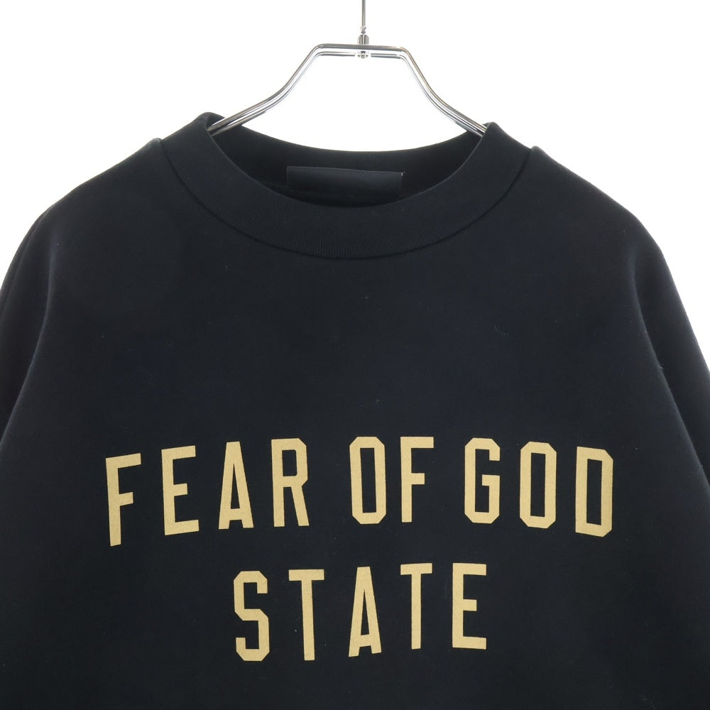 FEAR OF GOD ESSENTIALS(フィアオブゴッド エッセンシャルズ) STATE ロゴプリント クルーネック スウェットトレーナー ブラック