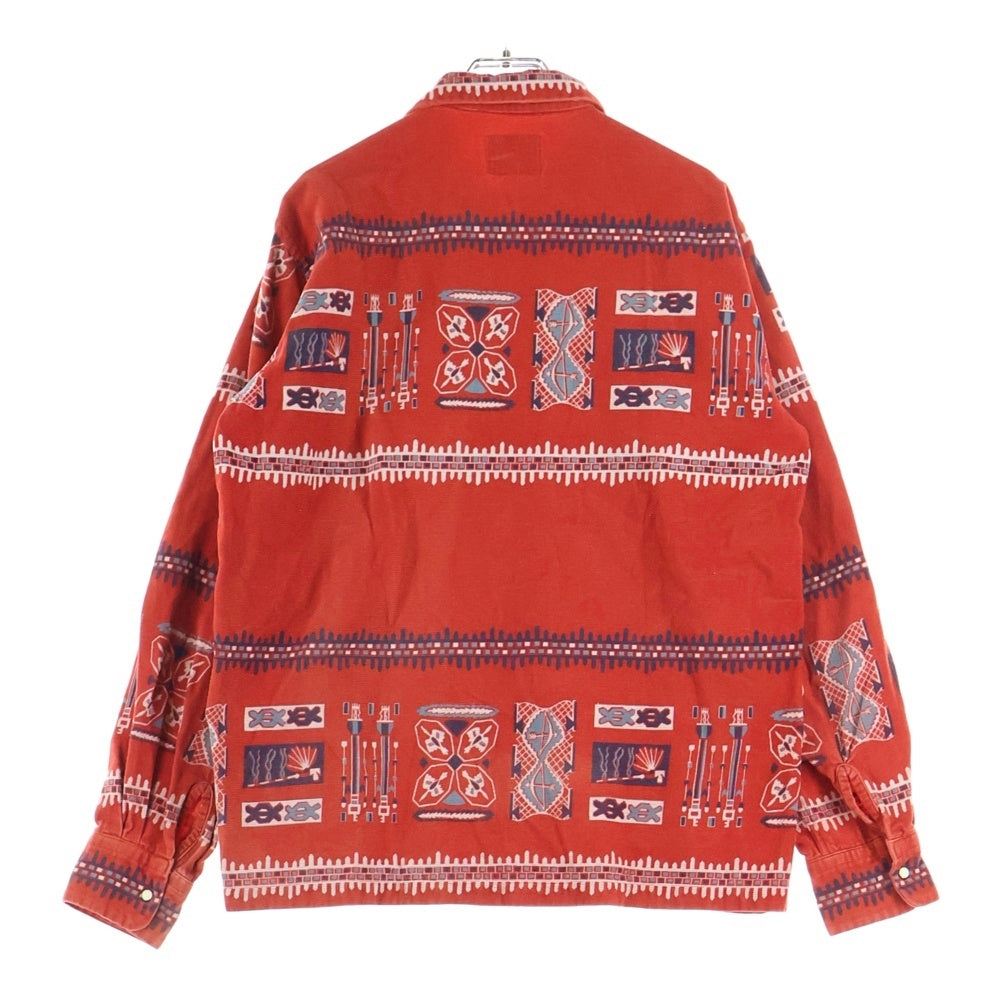 EVISU(エビス) 90S 総柄 コーデュロイ長袖シャツ レッド