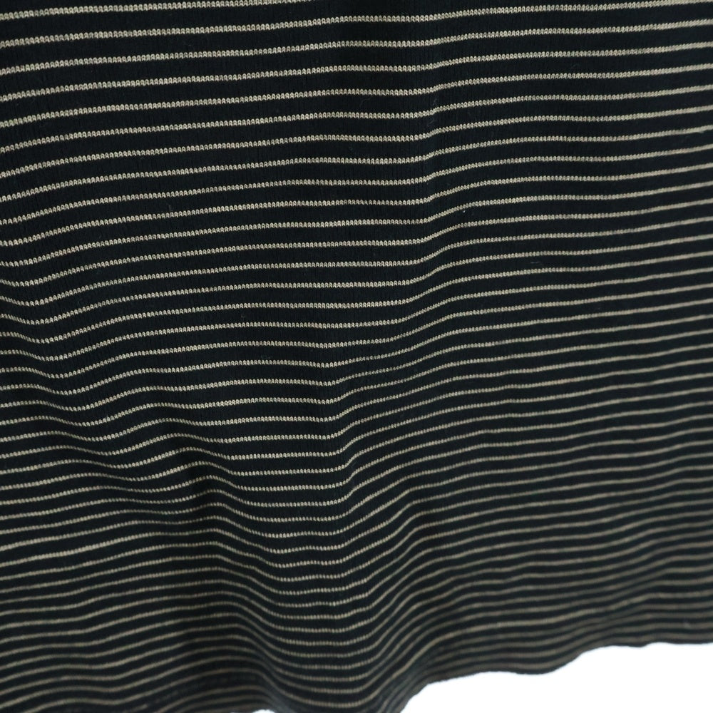 THEE OLD CIRCUS(ジオールドサーカス) 針抜きクリアフライスタンクトップ ボーダー ノースリーブカットソー ブラック 3118-Y