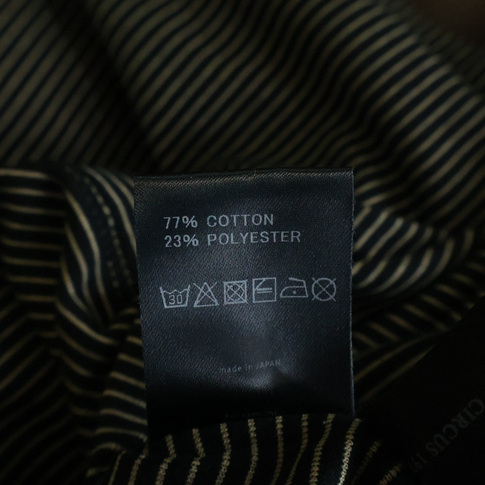 THEE OLD CIRCUS(ジオールドサーカス) 針抜きクリアフライスタンクトップ ボーダー ノースリーブカットソー ブラック 3118-Y