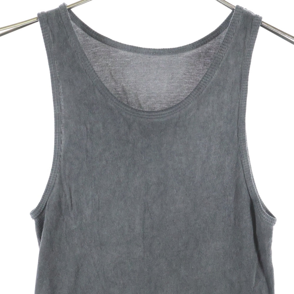 D.HYGEN(ディーハイゲン) COLD DYED COTTON RAYON RIB TANKTOP コールドダイ コットンレーヨン リブタンクトップ ノースリーブカットソー チャコール ST101-0922S