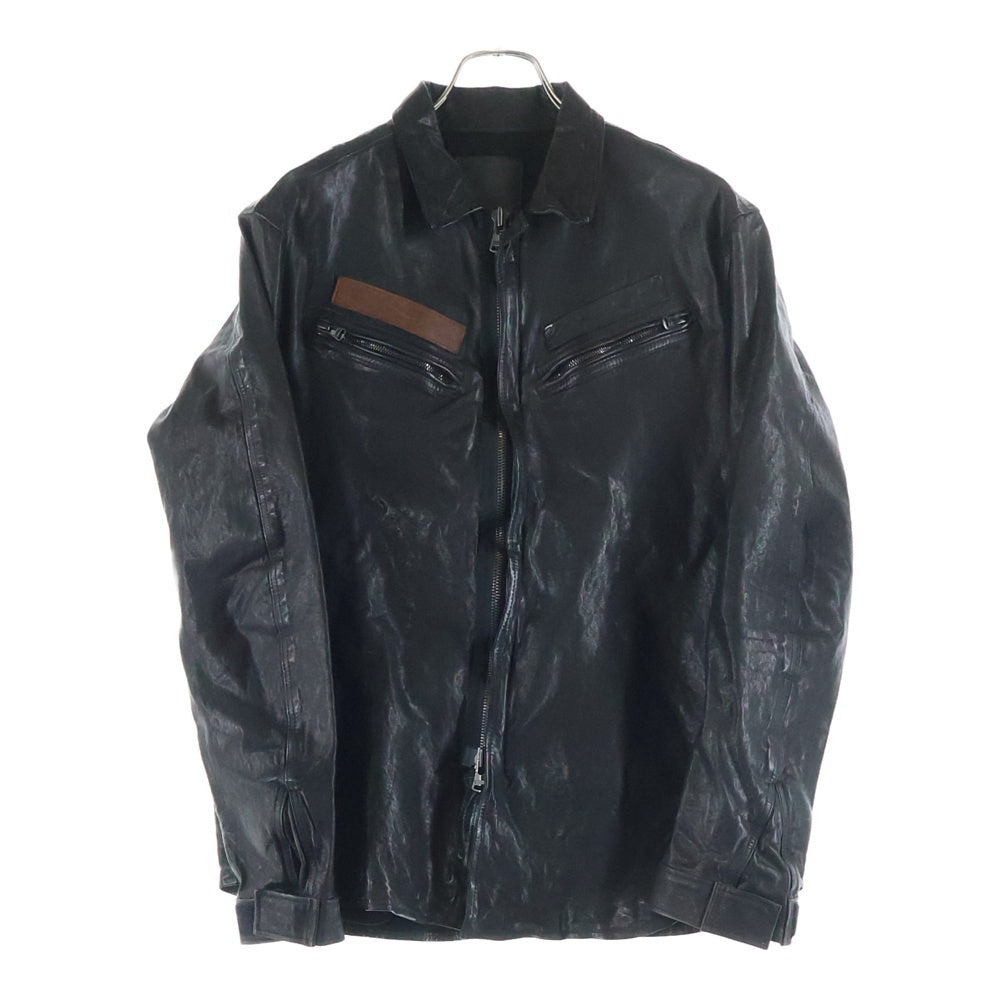 ISAMU KATAYAMA BACKLASH(イサムカタヤマバックラッシュ) JAPAN STEER WHITE+MIMOSA TANNED GARMENT-DYED SHIRT ジャパンステアレザー ミモザ レザー製品染シャツ レザージャケット 2039-04