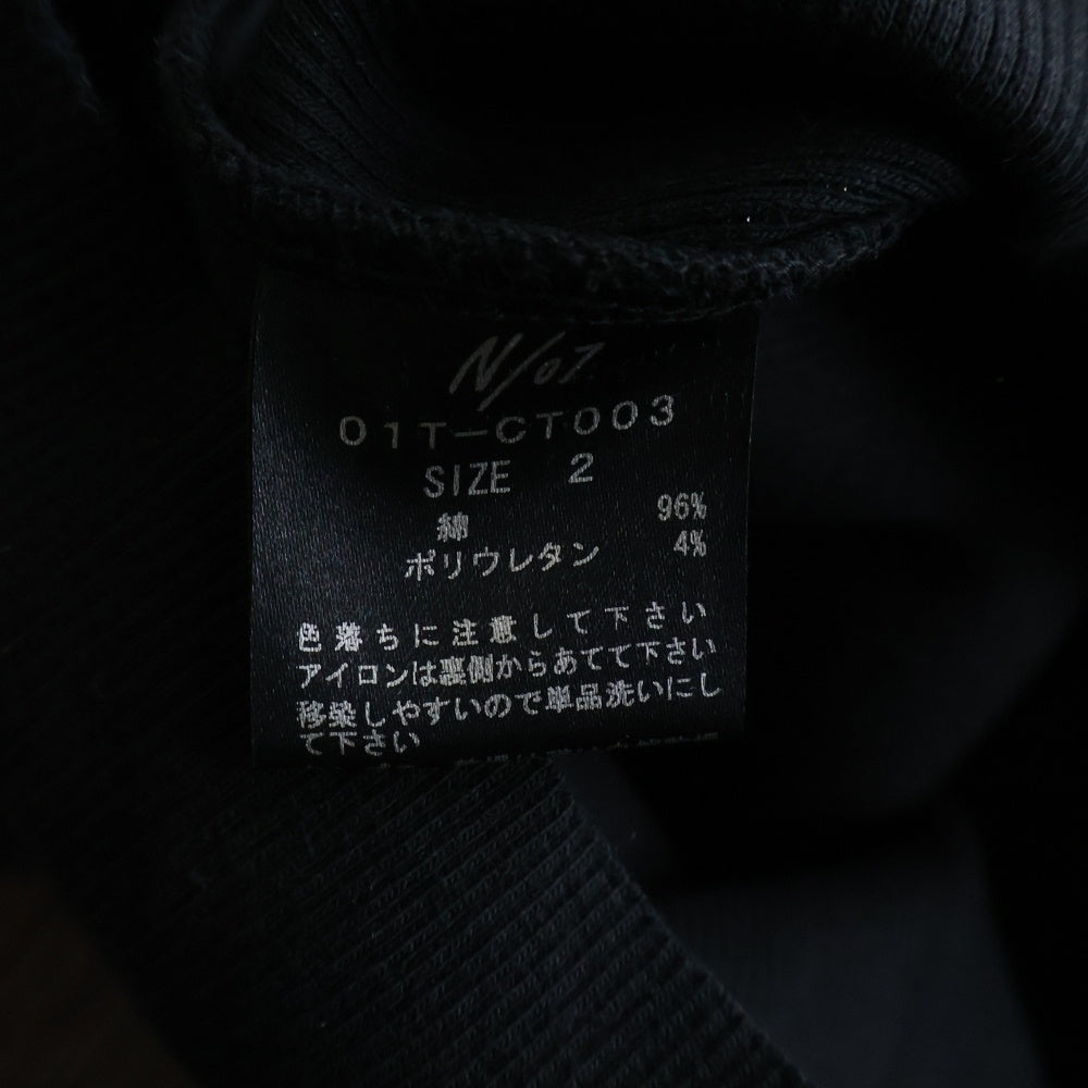 N/07(エヌゼロナナ) MINIMAL TANK TOP ミネラルタンクトップ ノースリーブカットソー ブラック 01T-CT003