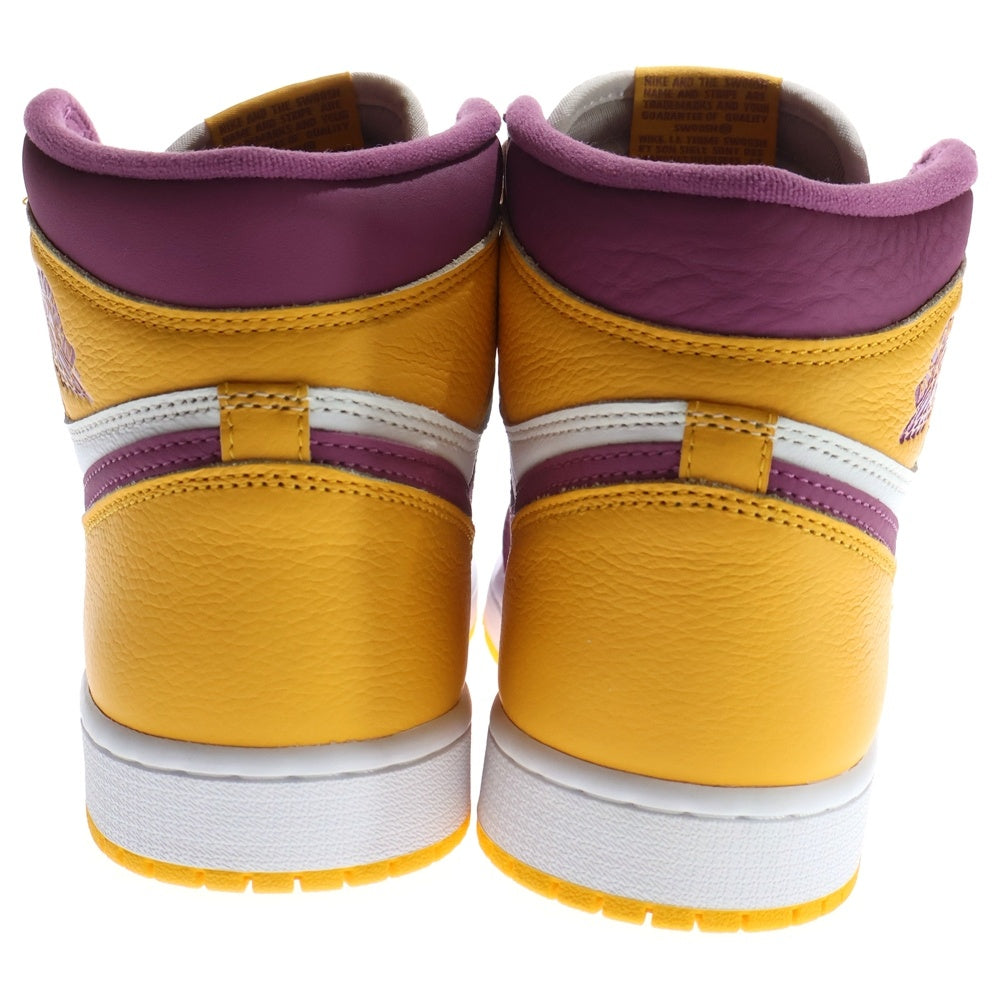 NIKE(ナイキ) AIR JORDAN 1 HIGH OG Brotherhood エアジョーダンワン ブラザーフッド ハイカットスニーカー イエロー/パープル US9.5/27.5cm 555088-706