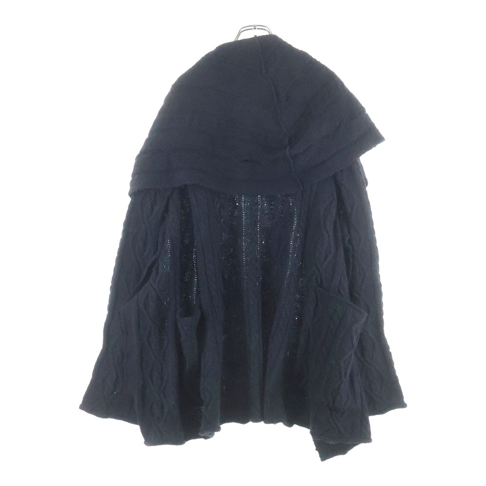 L.G.B.(ルグランブルー) CARDI/STD UKSLAB カシミア混 ウールアルパカ ニット ロングカーディガン ブラック レディース