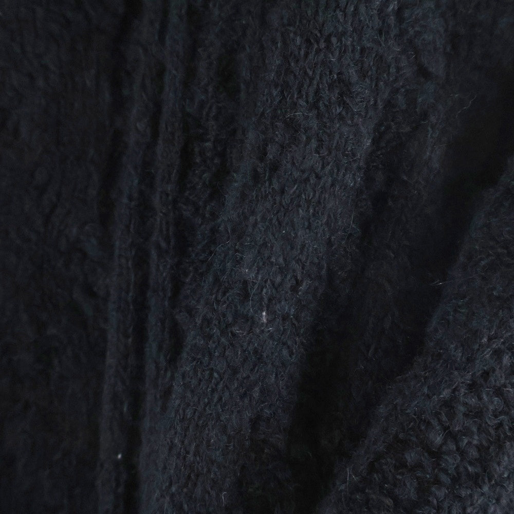 L.G.B.(ルグランブルー) CARDI/STD UKSLAB カシミア混 ウールアルパカ ニット ロングカーディガン ブラック レディース