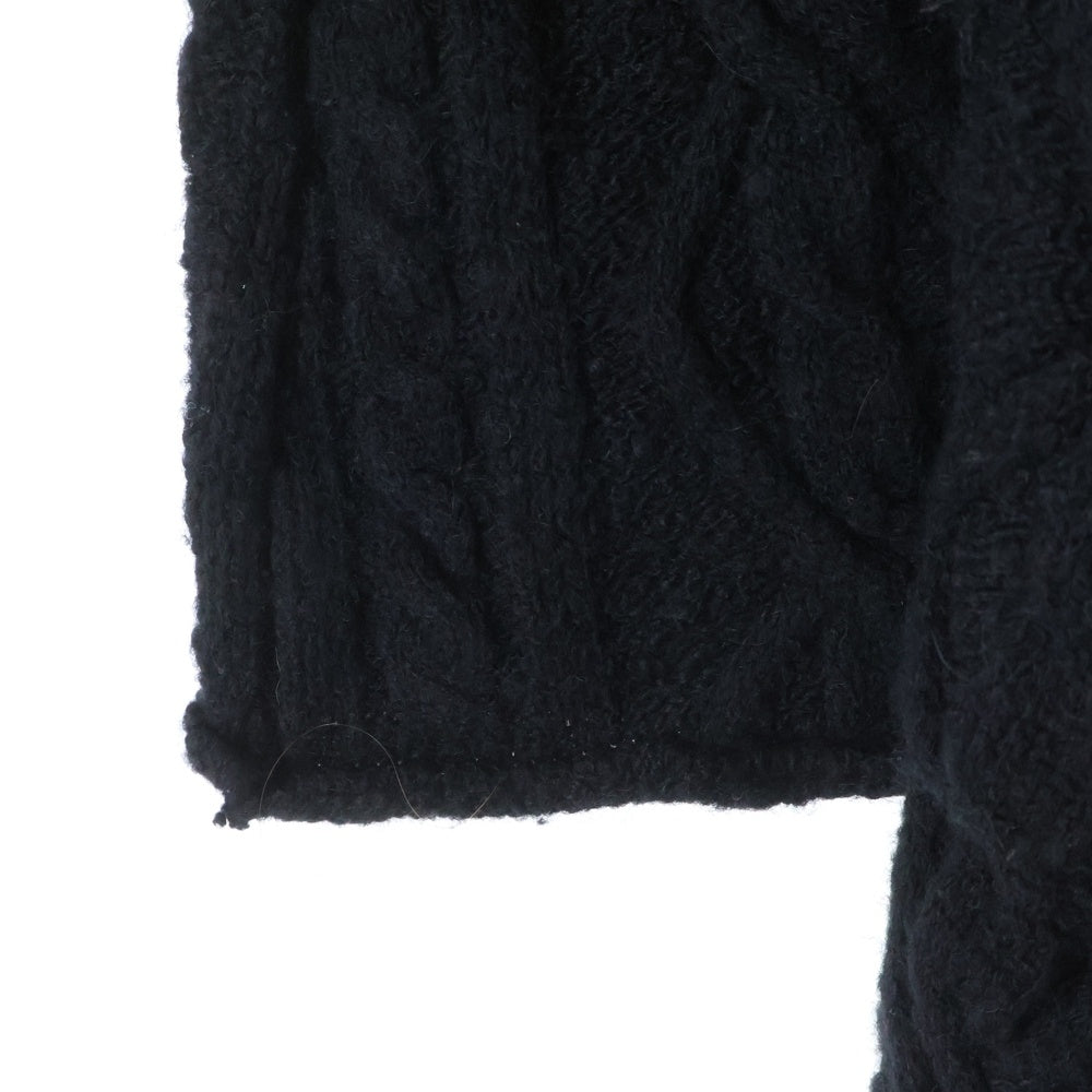 L.G.B.(ルグランブルー) CARDI/STD UKSLAB カシミア混 ウールアルパカ ニット ロングカーディガン ブラック レディース