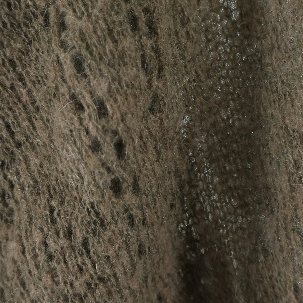 SHARE SPIRIT(シェアスピリット) モヘア混 ビーズ装飾 Vネック ローゲージニット セーター ブラウン レディース KA721