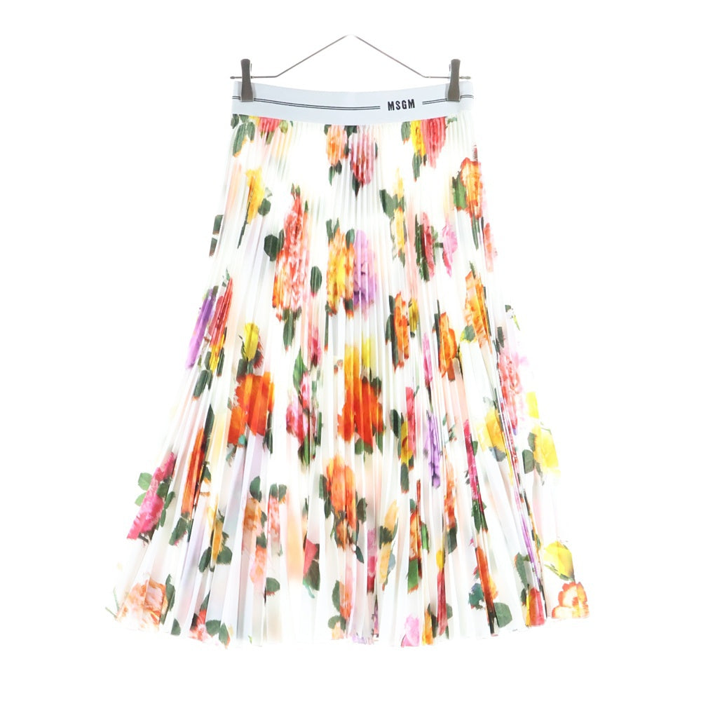 MSGM(エムエスジーエム) FLARED PRINTED HIGH-RISE SKIRT フレア フラワープリンテッド ハイライズ プリーツスカート マルチカラー レディース 3141MDD20P