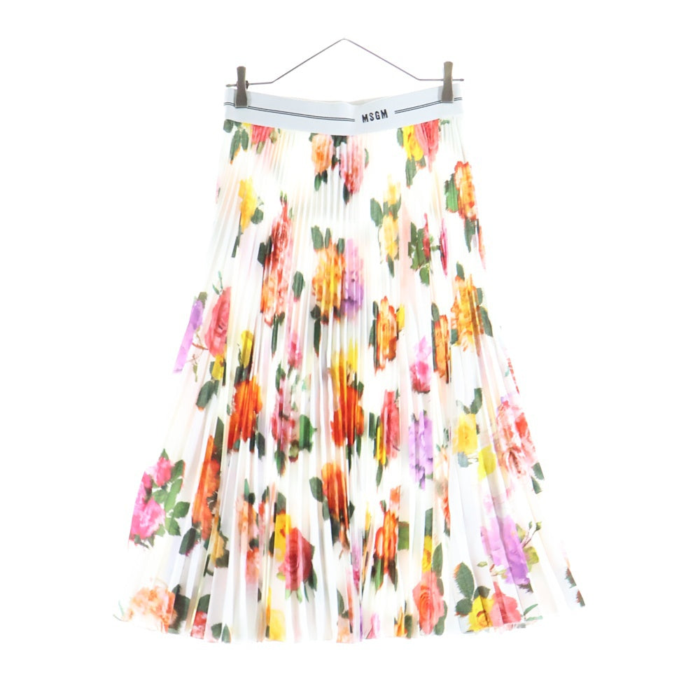 MSGM(エムエスジーエム) FLARED PRINTED HIGH-RISE SKIRT フレア フラワープリンテッド ハイライズ プリーツスカート マルチカラー レディース 3141MDD20P