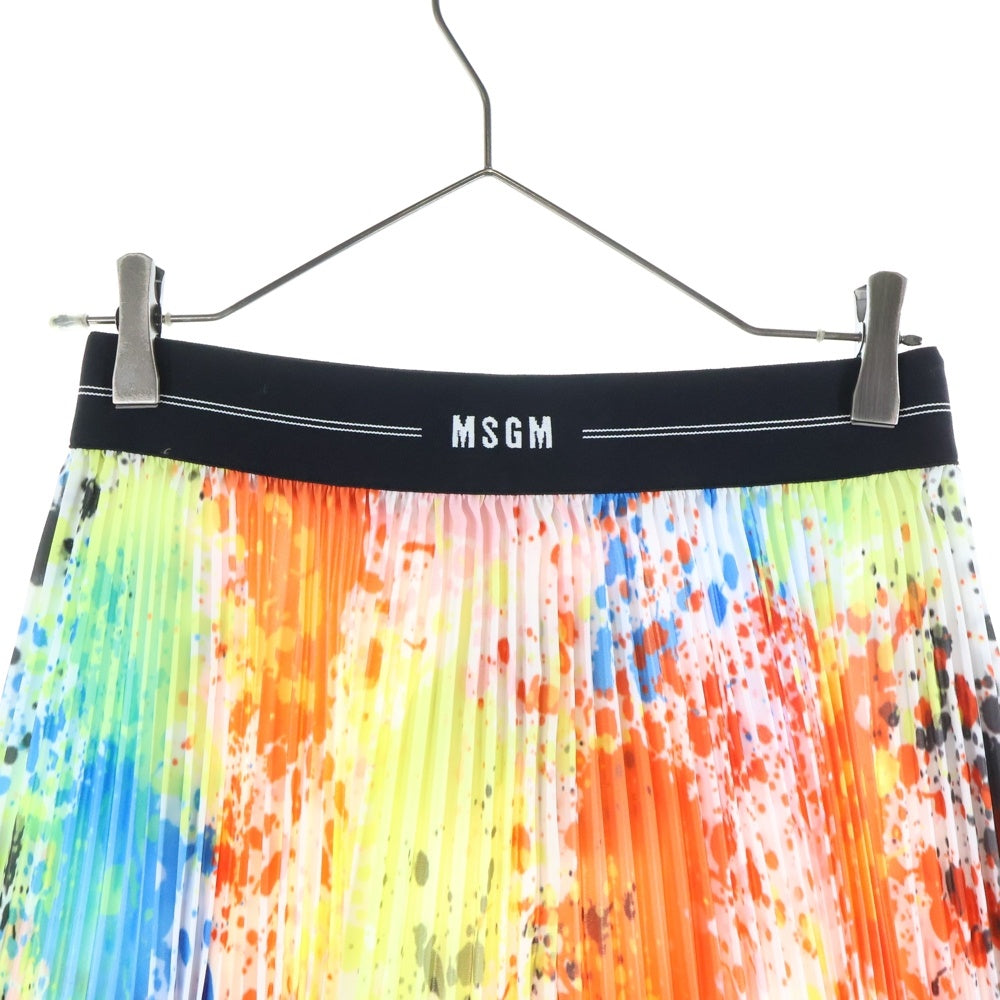 MSGM(エムエスジーエム) MULTICOLOR SKIRT フレア インクプリンテッド プリーツスカート マルチカラー レディース 3241MDD10P