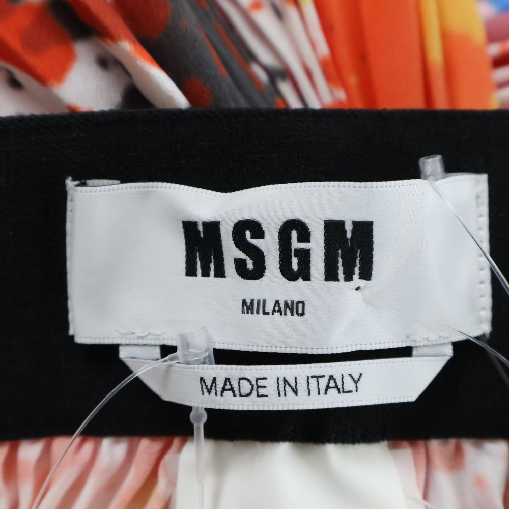 MSGM(エムエスジーエム) MULTICOLOR SKIRT フレア インクプリンテッド プリーツスカート マルチカラー レディース 3241MDD10P