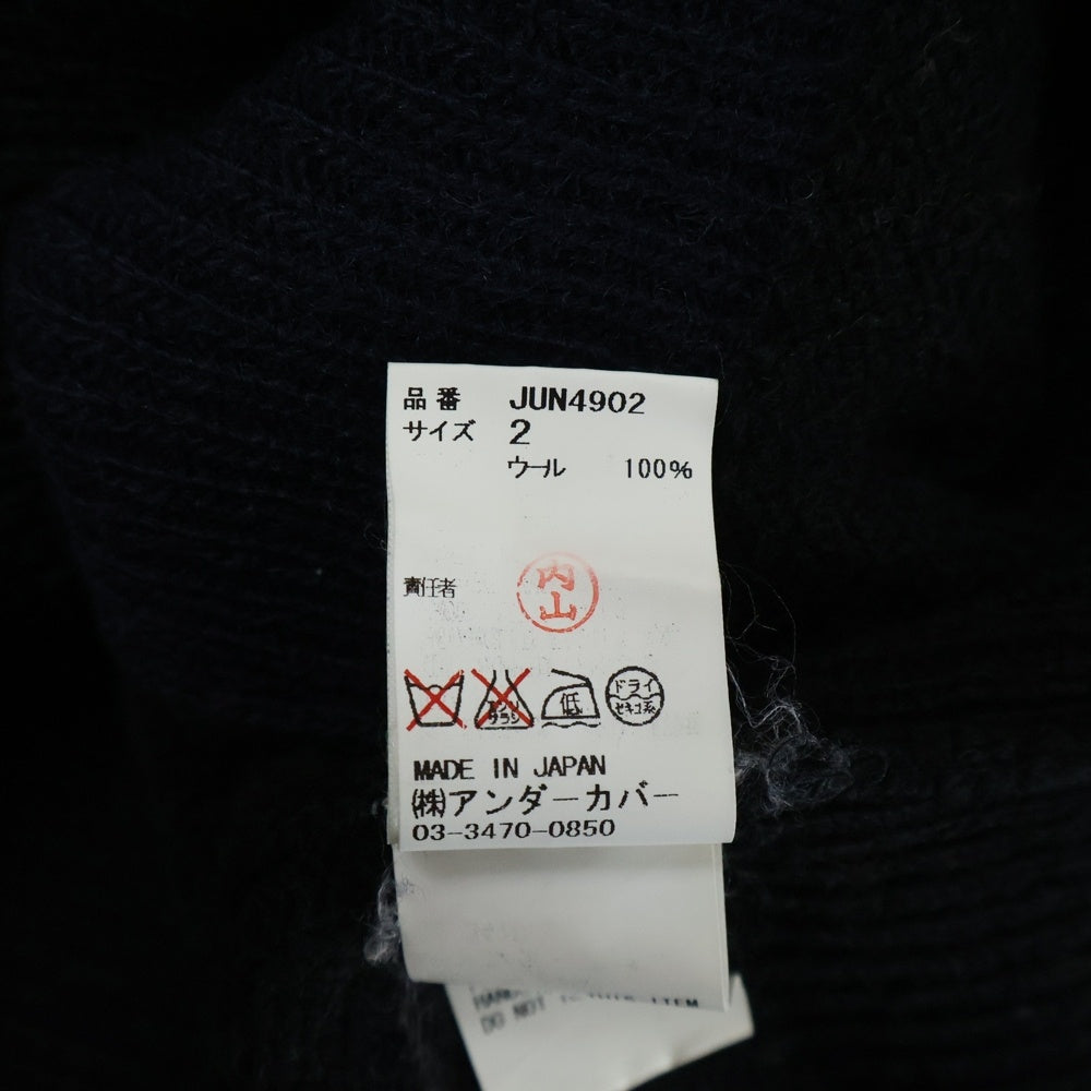 John UNDERCOVER(ジョン アンダーカバー) バイカラーデザイン ウールニット セーター ネイビー/ブラック JUN4902