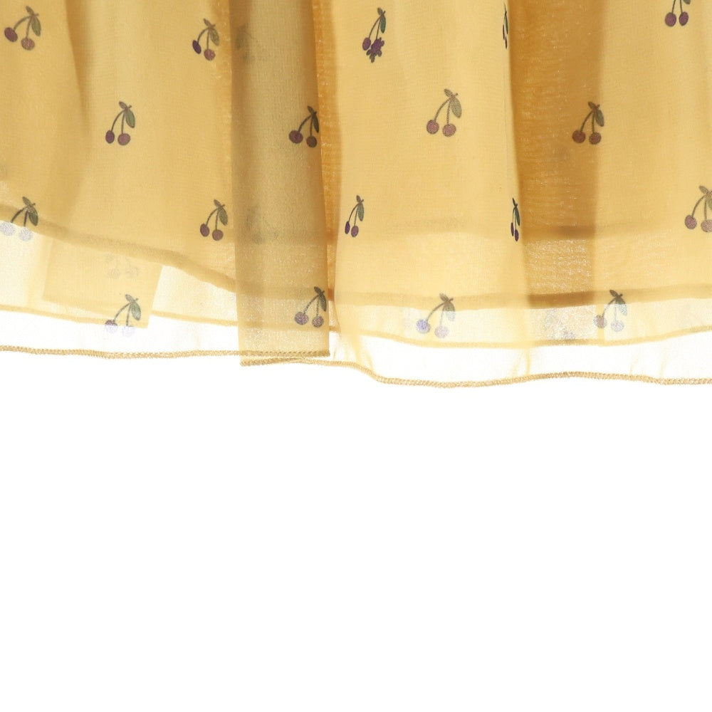 SueUNDERCOVER(スーアンダーカバー) チェリー柄 フリルデザイン ポリエステル ロングスカート イエロー レディース SU1A1601-1