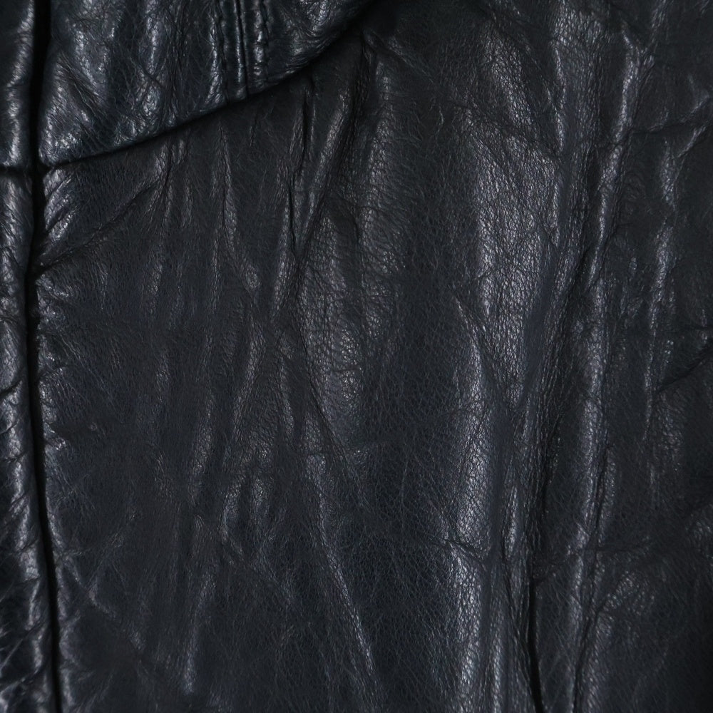 L.G.B.(ルグランブルー) PARKA LE-B ディアスキン ボアライナー レザー ジップアップパーカー ブラック レディース