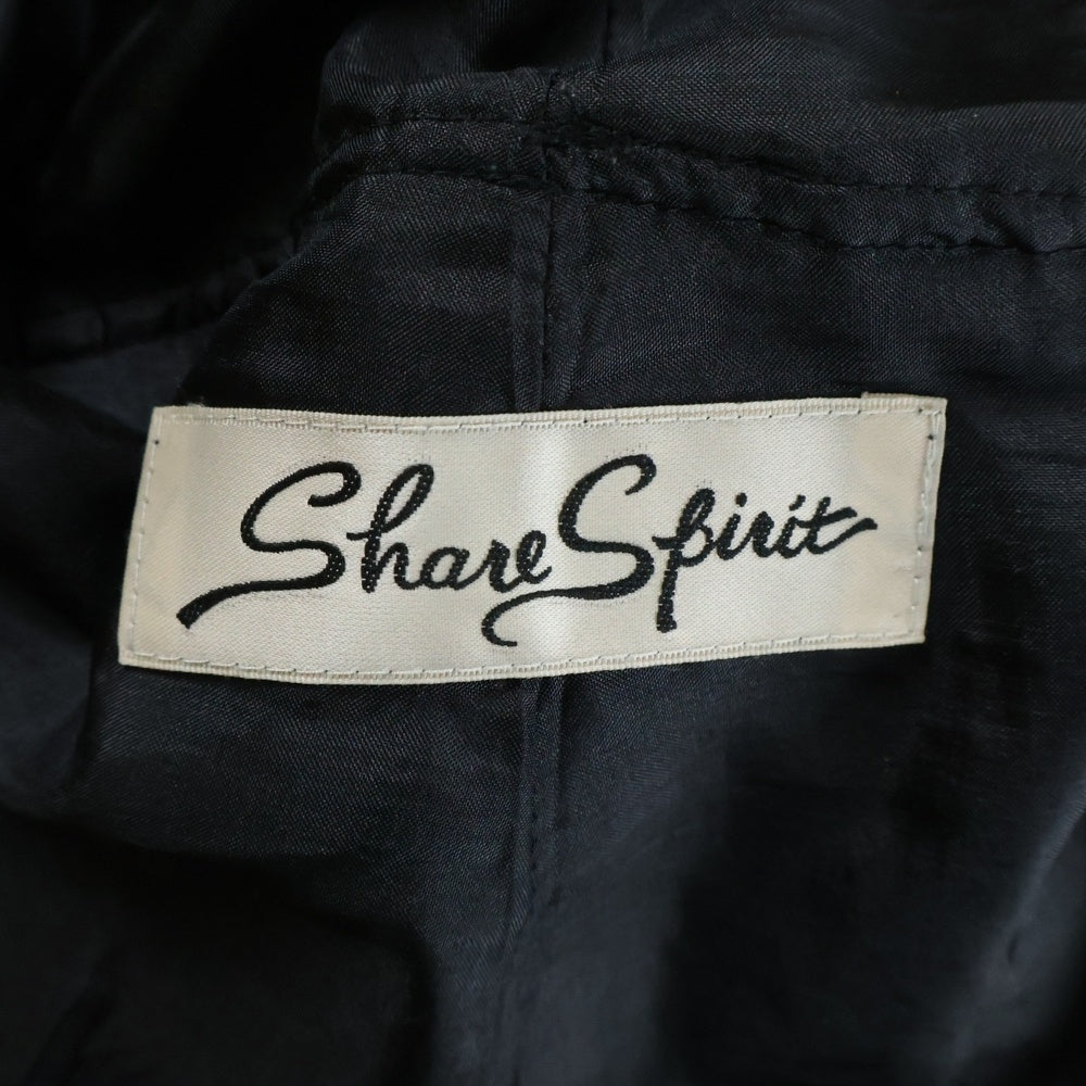 SHARE SPIRIT(シェアスピリット) フリルレースデザイン ウエストリブニット ミニスカート ブラック レディース FA1050