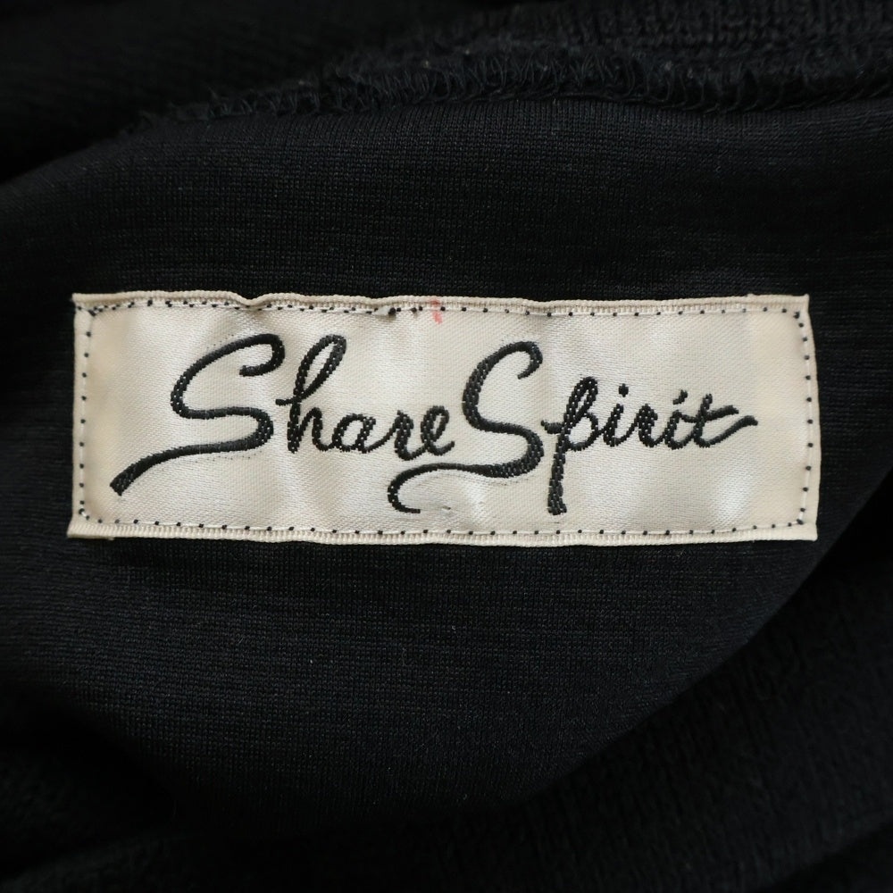 SHARE SPIRIT(シェアスピリット) ベルトネックデザイン ポリエステルニット ハイネックセーター ブラック レディース KA2105