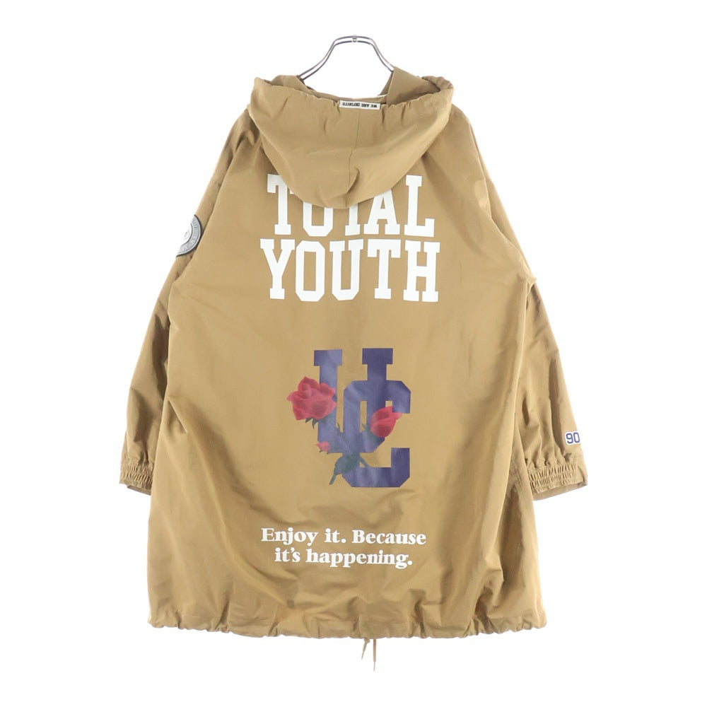 UNDERCOVER(アンダーカバー) 18AW TOTAL YOUTH TIGER 両面プリント フーデッド ポリエステル ロングコート ブラウン UCV1312-1