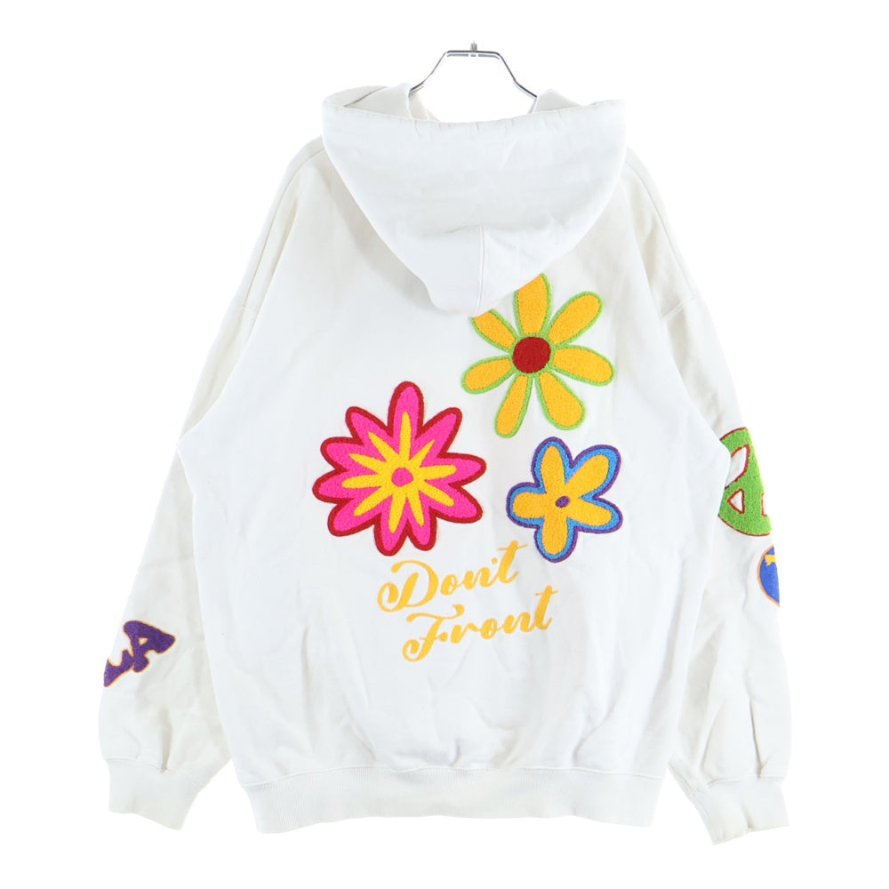 X-LARGE(エクストララージ) FLOWER PULLOVER HOODED SWEAT フラワープルオーバースウェットパーカー フーディ ホワイト 101224012009