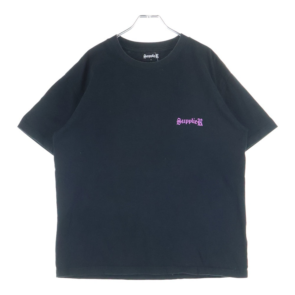 SUPPLIER(サプライヤ) バックロゴプリント クルーネックカットソー 半袖Tシャツ ブラック