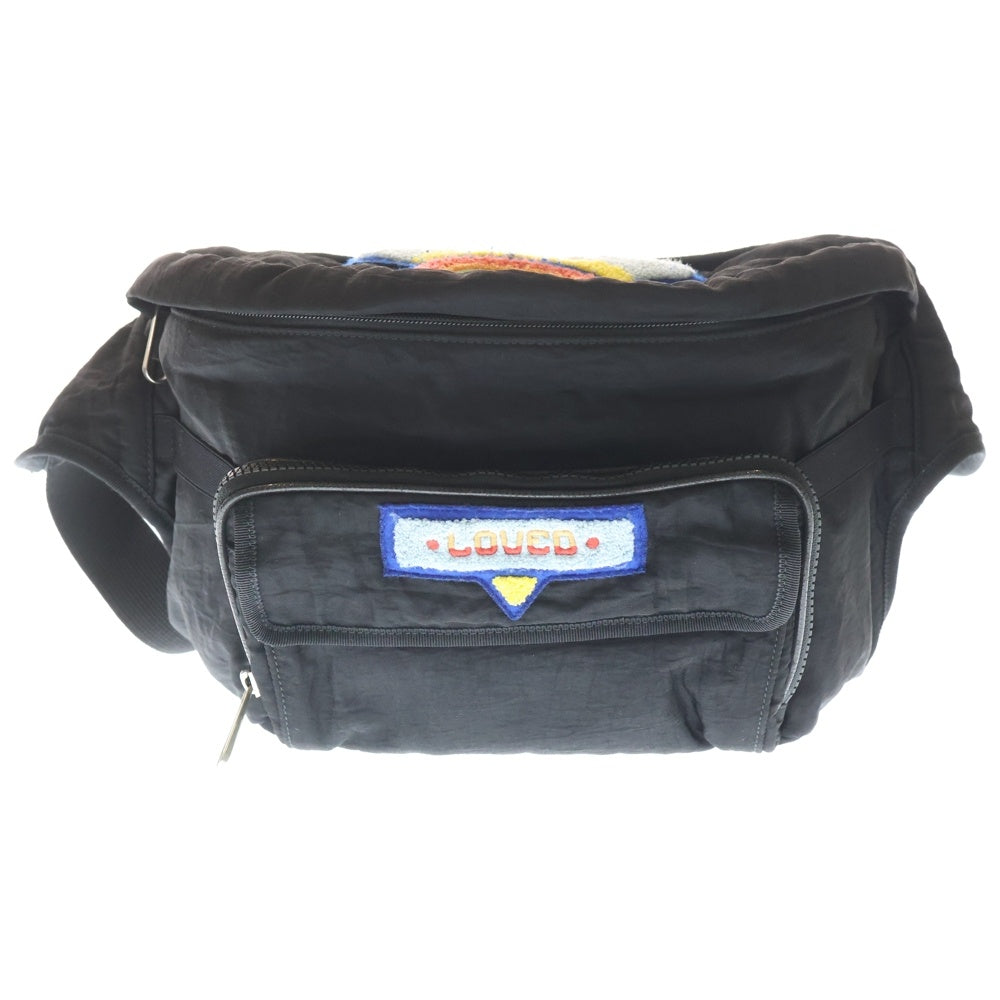 GUCCI(グッチ) テリークロス ロゴパッチ ウエストボディバッグ ブラック 536842