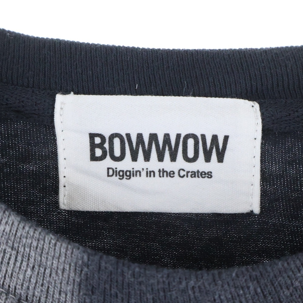 BOWWOW(バウワウ) 22AW ×LEVI PATA FAVORITE THINGS LS リーバイ パタ フェイバリット シングス パッチワーク クルーネック長袖Tシャツ カットソー ブラック