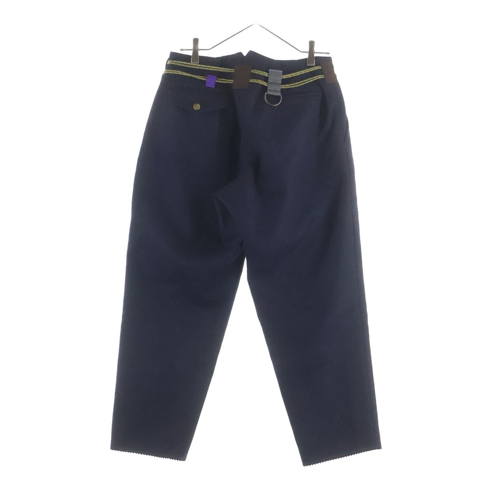 kolor(カラー) 19AW ベルテッドデザイン ウール カシミヤパンツ ネイビー 19WCM-P02102