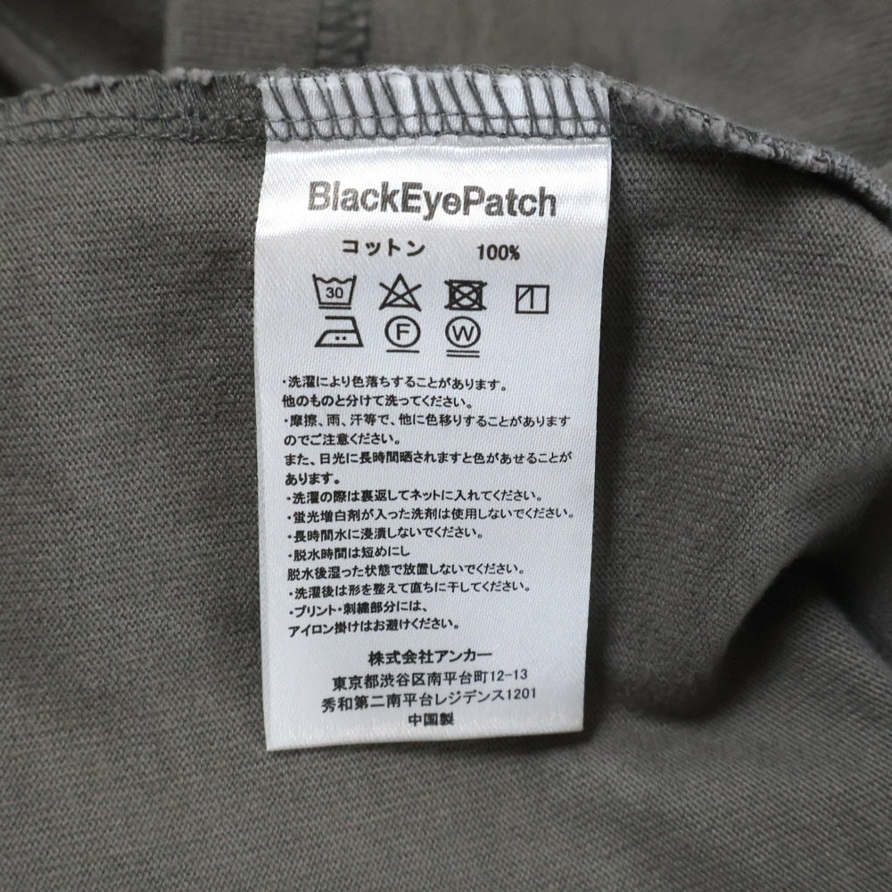 THE BLACK EYE PATCH(ブラックアイパッチ) フロントロゴ クルーネック半袖Tシャツ カットソー グレー