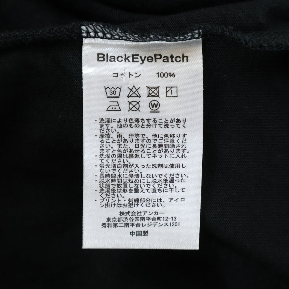 THE BLACK EYE PATCH(ブラックアイパッチ) 両面プリント クルーネック半袖Tシャツ カットソー ブラック