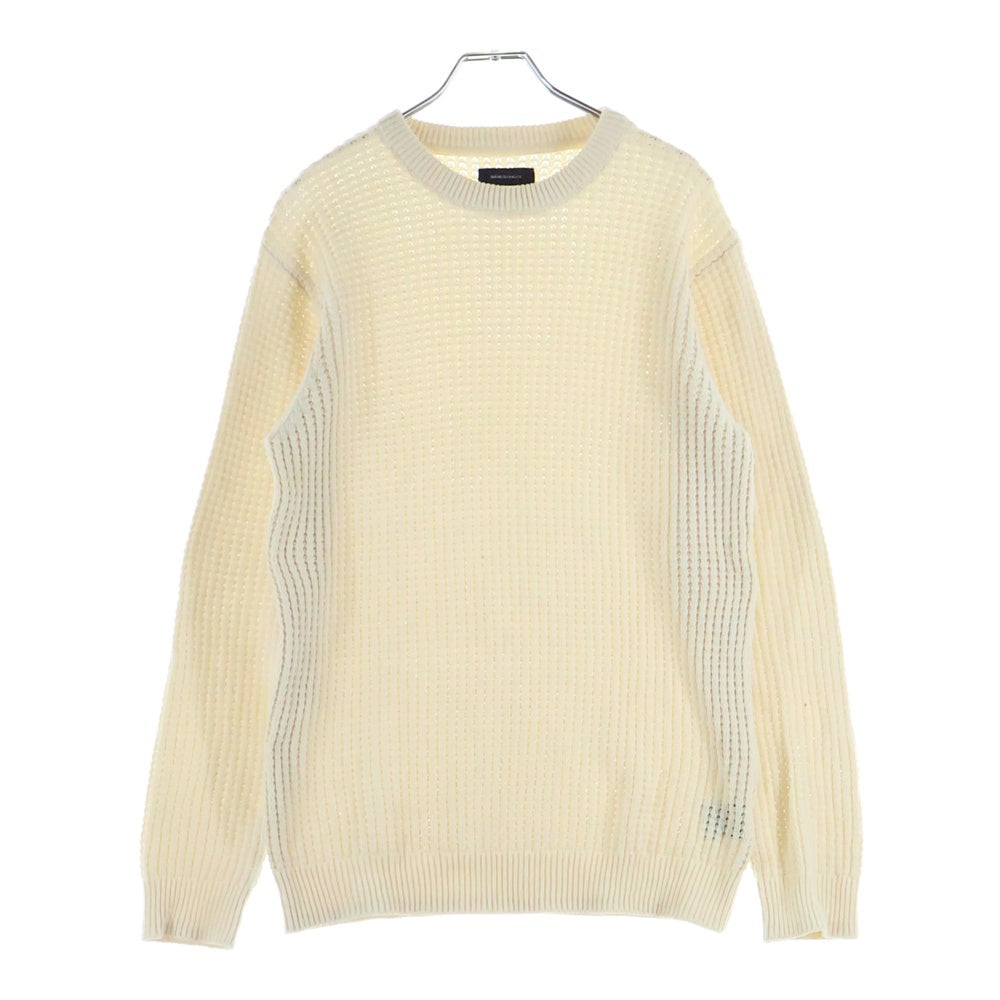 AMERICAN RAG CIE(アメリカンラグシー) ワッフル編み クルーネックプルオーバーニットセーター 長袖 ロングスリーブ アイボリー ADN-M161-KN527